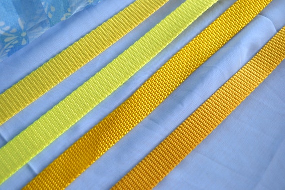 Yellow Nylon Webbing: 3/4 Inch Straps for Pet Collars & Crafts