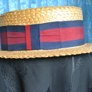 Men's Straw Boater Vintage Hat - Etsy 