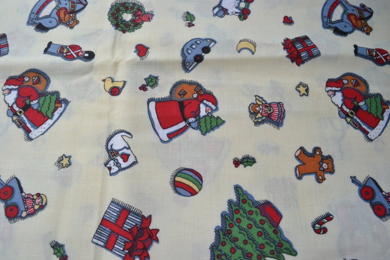 Remnant Christmas Toys or plaid Fabric Pieces in small sizes for small projects gold and black. Plaid has two shades of green and rose