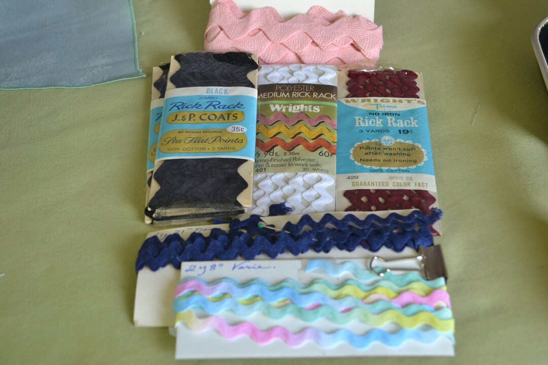 Rick Rack Jumbo and Standard, Pink and Black, 1/2 Wide in Wine and ...