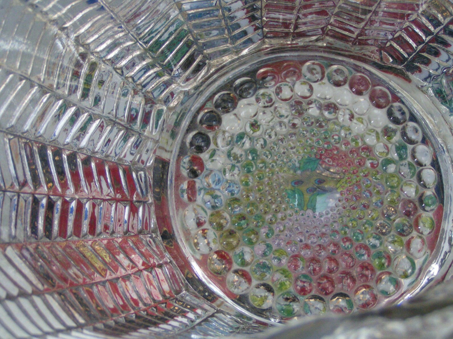 Large Clear Glass Feather Basket with Handle Old Vintage and Etsy