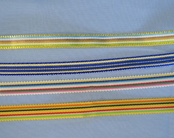 Vintage Striped Acetate Grosgrain Ribbon: Silky Reversible Trim, 3/8 inch