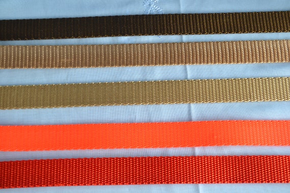 Brown, Tan, Orange Nylon Webbing - 3/4 Inch, 5 Yards