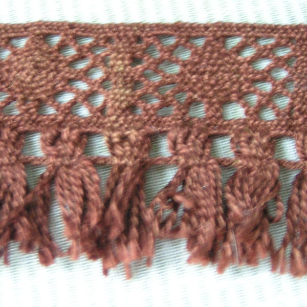 Chocolate Brown, Wide Cotton Upholstery Trimming, lovely Cocoa Brown shade fringe trimming  for Home Decor Embellishing.