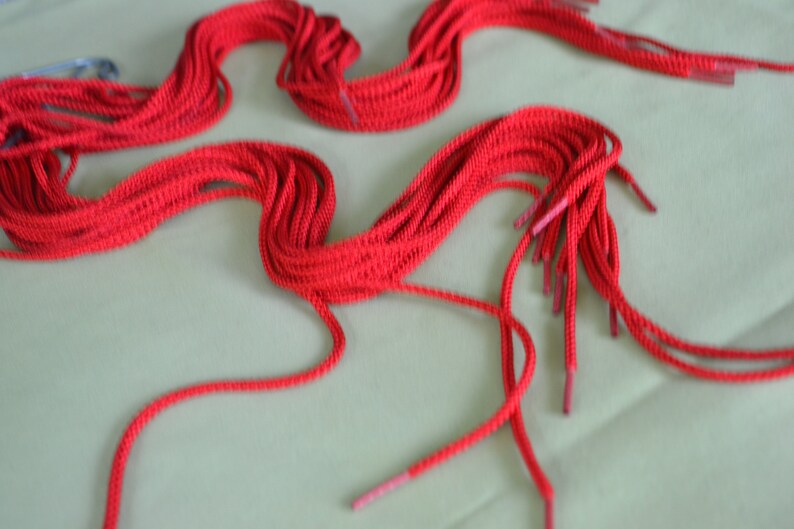 39 Long Red Shoe Laces Secured Plastic Ends With Many Etsy