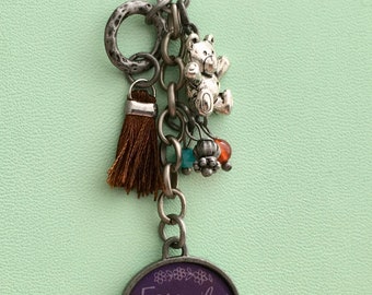 APC110 Antique Silver Finish Friends Forever with Tassel and Teddy Bear PlannerTN Charm