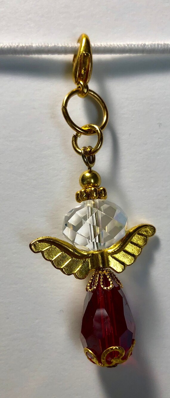 APC004 Golden Green Mosaic Angel Planner Charm