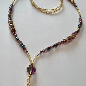 LDY2503 Golden Earth Tone Lanyard ID Badge Earth Tone Lanyard ID Badge Holder Lanyard Beaded Lanyard Gift for mom Coworker  Gift