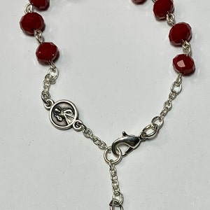 2 RBG234-2 Red Divine Mercy  Rosary Bracelet, Chain Divine Mercy Bracelet, Catholic Rosary, Catholic Rosary Bracelet, Rosary Bracelet Gift