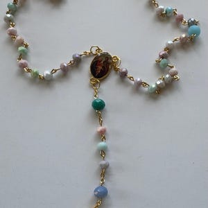 LCR2425 Pastel Color Holy Family Rosary, Pastel Color Rosary, Colorful Catholic Rosary  Devotional Rosary Holy Family Catholic Gift Idea