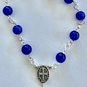 RCR403  Semi Precious Stones Pocket  Rosary -St. Benedict Cross, Saint Benedict Rosary, Devotional Pocket Rosary, Pocket Rosary,Rosary gift