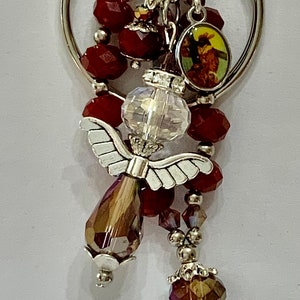 30KEY31  Angelic Black Nazarene Rosary Keychain, Charm, Black Nazarene Keychain, Black Nazarene Charm, Black Nazarene Devotional Charm