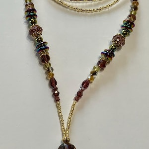 LDY2505 Round Earth Tone Lanyard ID Badge Earth Tone Lanyard ID Badge Holder Lanyard Beaded Lanyard Gift for mom Coworker  Gift