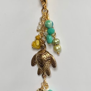 CHR019 Gold Seashell and Turtle Planner Charm, TN charm and Bag Charm