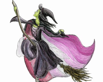 072 - Pride Monsters Lesbian Witch Horror Fantasy LGBTQ Art Print