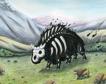 233 - Cryptid Park Series: Yellowstone National Park  Fantasy Art Print