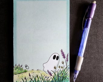 224 - Notepad Spring Time Boo Garden Stationery - 4x6 - 50 Pages