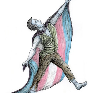 071 - Pride Monsters Transgender Frankenstein Horror Fantasy LGBTQ Art Print