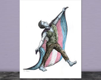 071 - Monster Pride Transgender Frankenstein Horror Fantasy Art Print