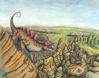 230 - Hidden Dragons - Climbing Dragon - Bryce Canyon National Park  Fantasy Art Print