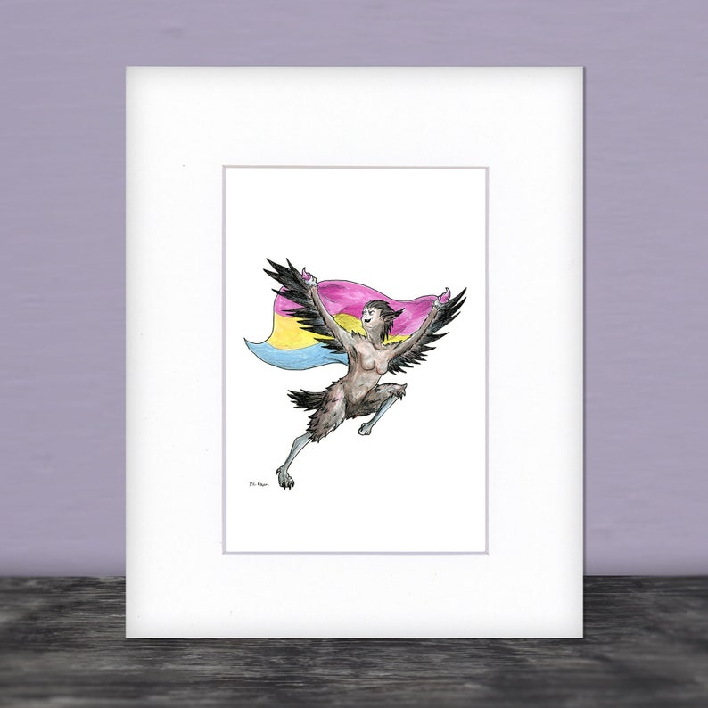 129 Monster Pride Pansexual Harpy Horror Fantasy Art Print image 4