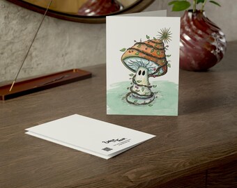 216- Bulk Holiday Cards - Mushroom Christmas Tree