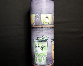 227 - Cute Ghost Tea Time 20oz Tumbler - Spooky Halloween Drinkware