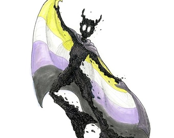 131 - Monster Pride Nonbinary Shadow Monster Horror Fantasy Art Print