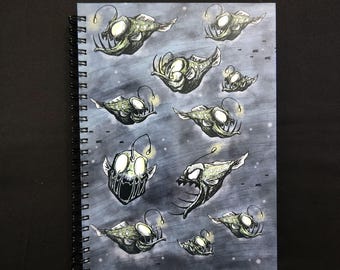 228 - Cute Anglerfish Pattern Notebook - Nautical Creepy A5 Journal