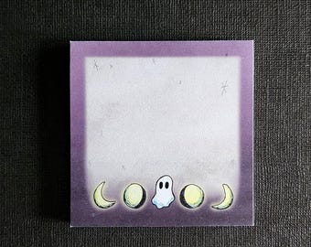 226 - Sticky Notes Moon Cycle Boos Stationary - 3x3 - 50 Pages