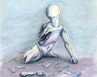 235 - Doll Series: Indestructible, Transgender Pride Art Print