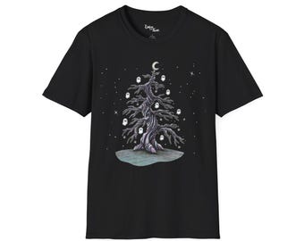 Spooky Ghost Tree T-Shirt - Halloween Holiday Tee