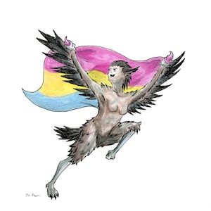 129 Monster Pride Pansexual Harpy Horror Fantasy Art Print image 1
