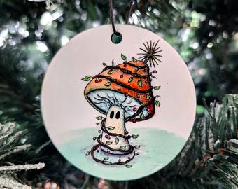 216 - Unique Holiday Ornaments - Mushroom Holiday Tree