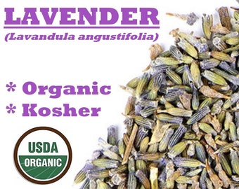 Organic LAVENDER FLOWERS - Lavandula angustifolia, tea dried herb, kosher