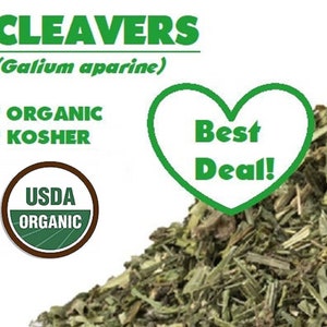 Organic CLEAVERS - GALIUM APARINE, clivers, catchweed, cleaverwort, coachweed, goosegrass, herb, herbs, kosher, non-gmo
