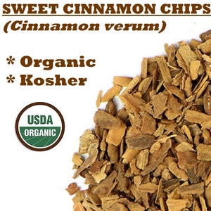 Organic SWEET CINNAMON CHIPS - Cinnamomum verum, True sweet ceylon Sri Lankan