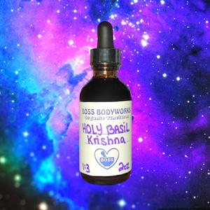 Organic HOLY BASIL KRISHNA Tincture - Tulsi Herbal Herbal Extract, Ocimum tenuiflorum