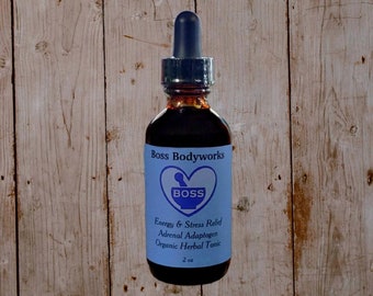 Organic ENERGY & STRESS RELIEF Tincture, Adaptogenic Adrenal Support Tonic, adaptogen, adaptogens