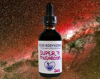 Organic SEVEN MUSHROOM Tincture Blend - Super 7 Turkey Tail, Lion's Mane, Cordyceps, Chaga, Shiitake, Maitake, Reishi Extract