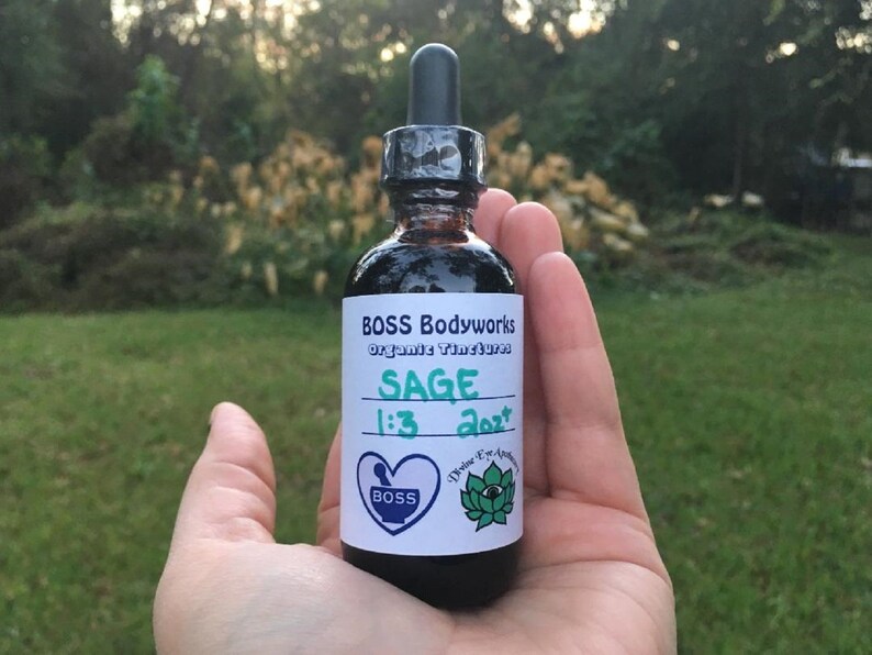 Organic SAGE Tincture Salvia Officinalis Herbal Extract Etsy