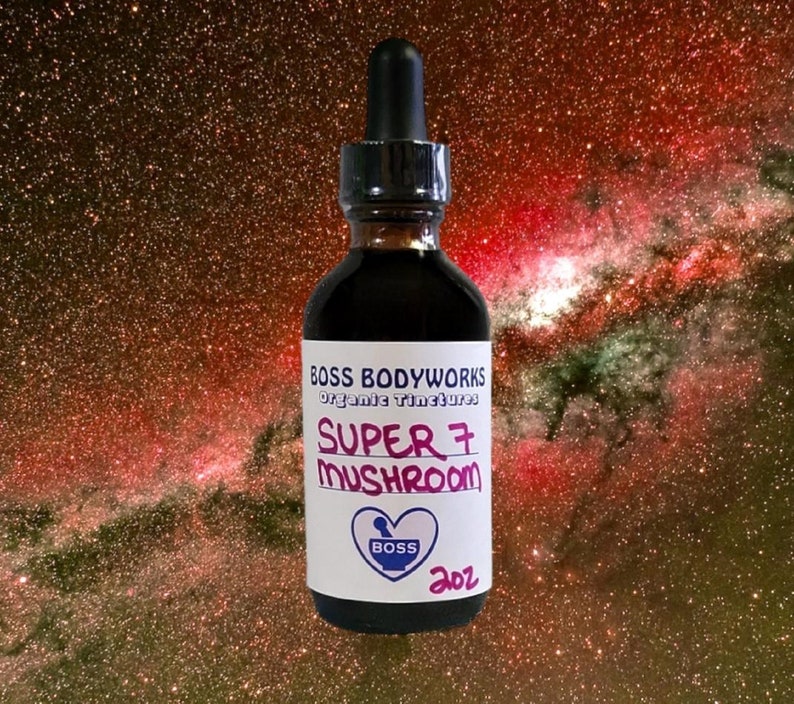 Organic SEVEN MUSHROOM Tincture Blend Super 7 Turkey Tail, Lion's Mane, Cordyceps, Chaga, Shiitake, Maitake, Reishi Extract 2 fl oz