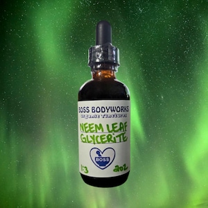 Organic NEEM LEAF GLYCERITE - Azadirachta indica herbal extract, alcohol-free, glycerin