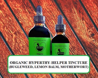 Organic HYPERTHY-HELPER Tonic - Bugleweed, Lemon Balm, Motherwort Tincture