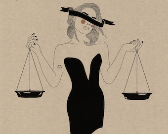 Libra Print, The Scales, Modern Zodiac Art, Astrology, Spirituality, Tarot, Zodiac, (Sep 23-Oct 22)