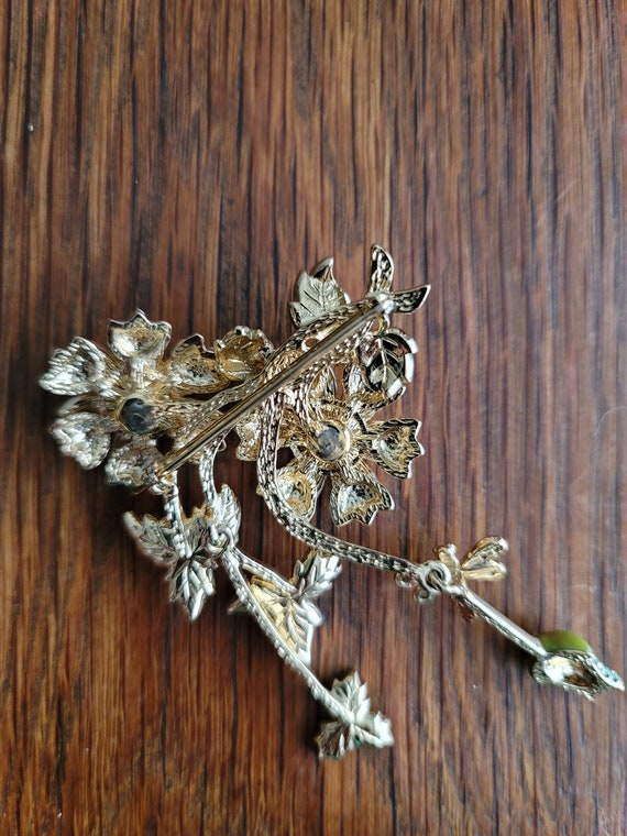 Vintage floral, dragonfly, enameled grape leaves … - image 7