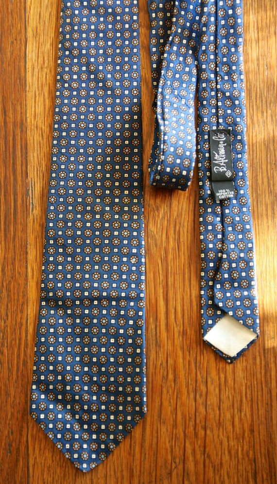 Vintage Bill Blass mens skinny cotton necktie