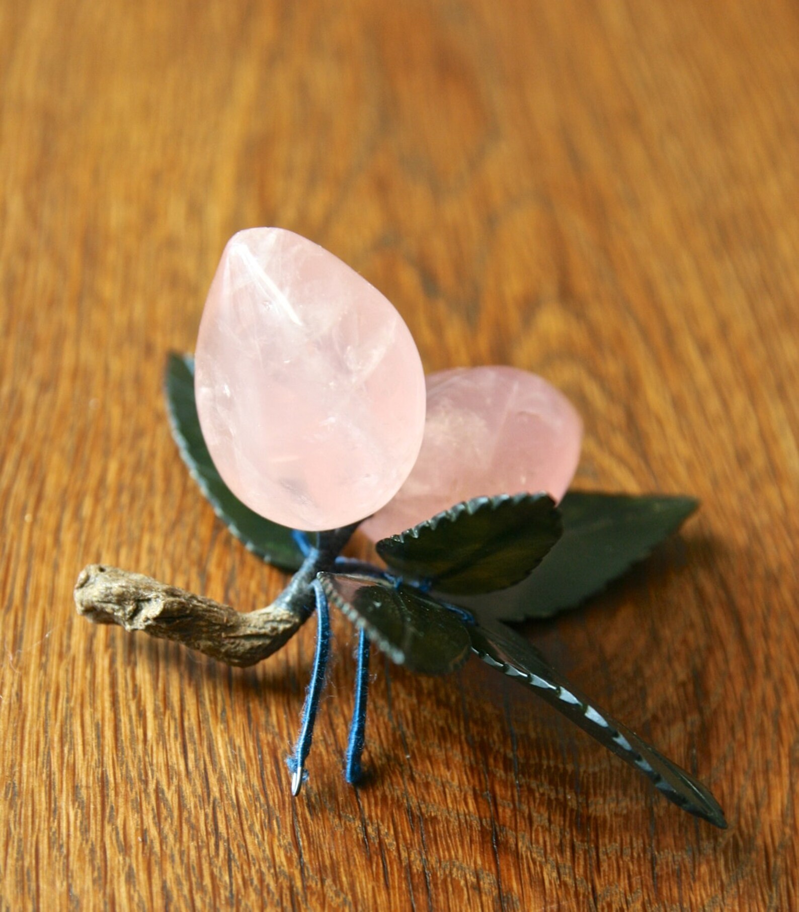 Vintage Carved Jade and Rose Quartz Fruit in the Shape of