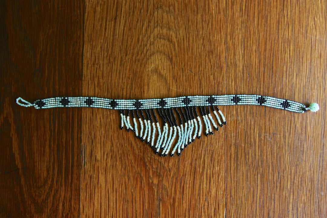 Vintage Native American Handmade Beaded Necklace Choker With - Etsy