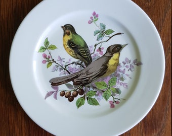 Vintage Schumann Bavaria Golden Crown Bird Plate & Saucer